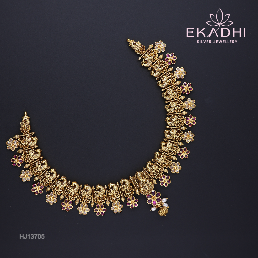 HJ13705 – Nakshi Necklace with Simple Traditional Design