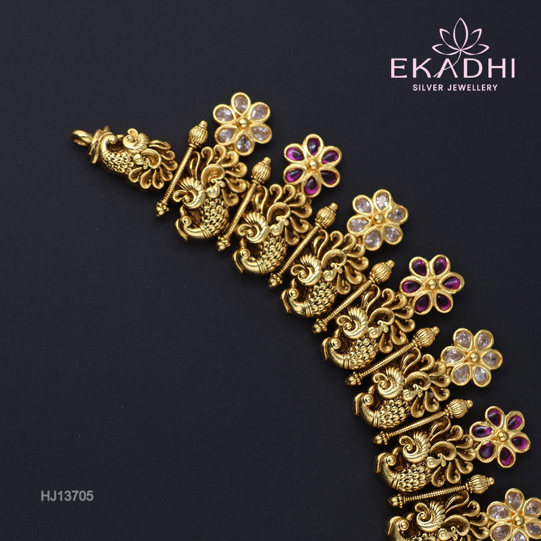 HJ13705 – Nakshi Necklace with Simple Traditional Design