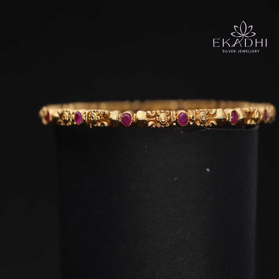 HJ13715 - Nakshi CZ Silver Bangles