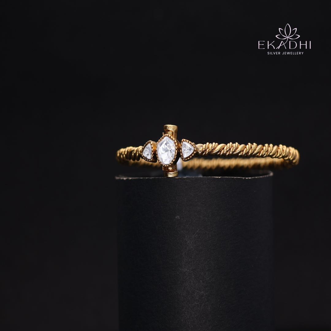 HJ13740-Nakshi Kundan Silver Kada