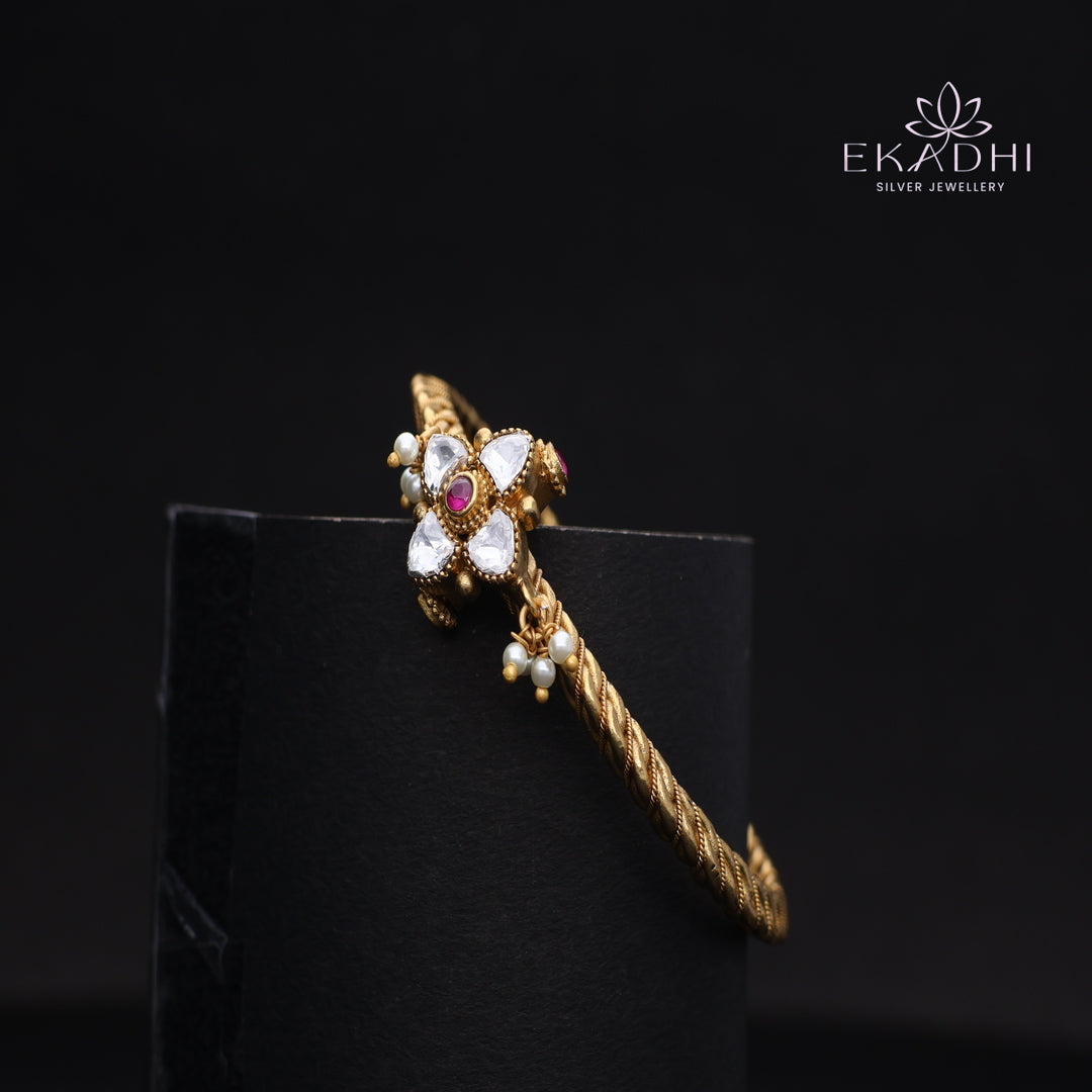 HJ13742 -  Nakshi CZ Silver Kada