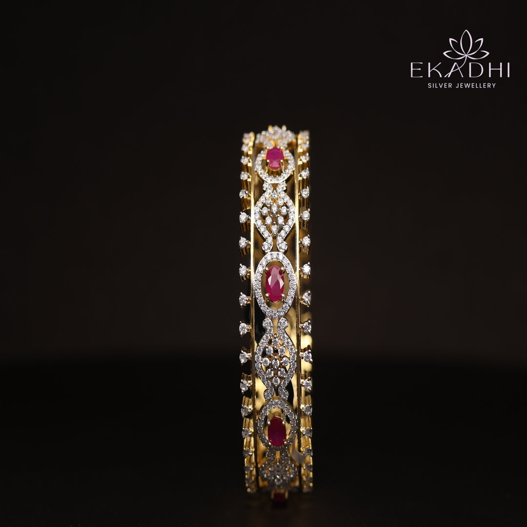 HJ13804 - Premium CZ Stone Silver Bangle