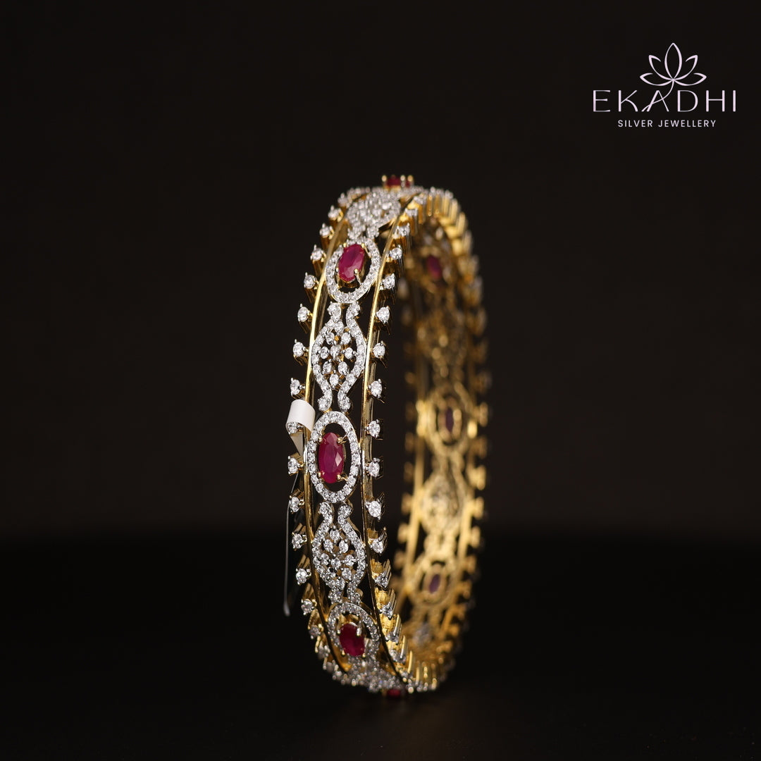 HJ13805 -  Premium CZ Stone Silver Bangle