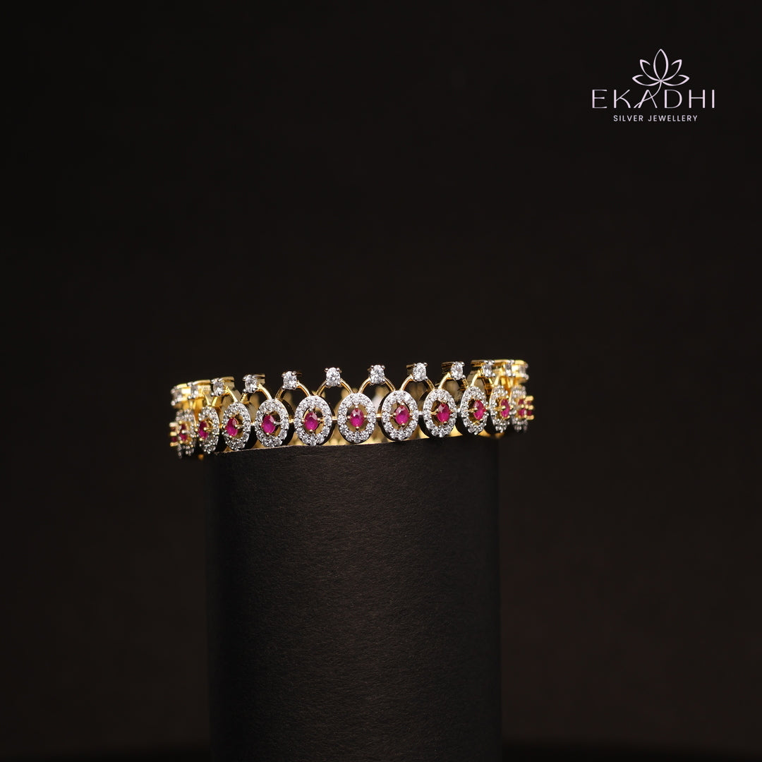 HJ13809-  Premium CZ Stone Silver Bangle