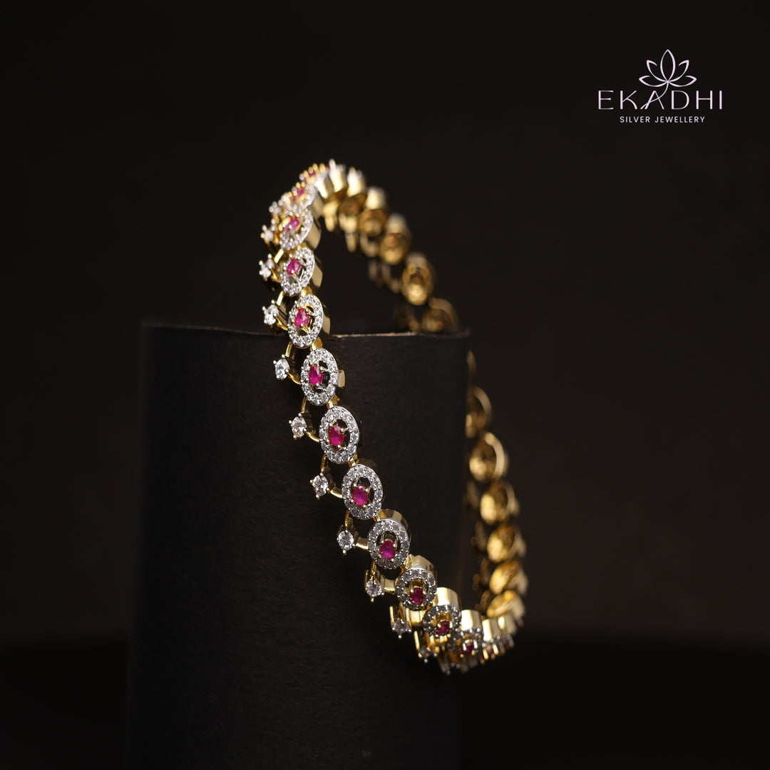 HJ13809-  Premium CZ Stone Silver Bangle