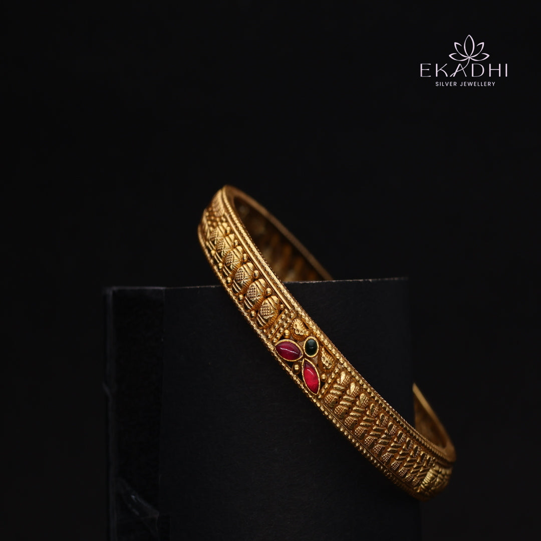 HJ14477- Traditional Nakshi Silver Bangle