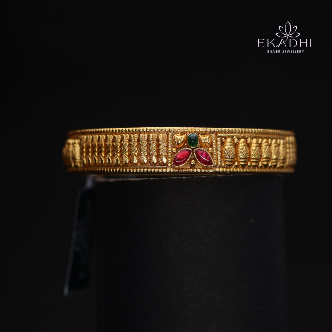 HJ14478-Traditional Nakshi Silver Bangle