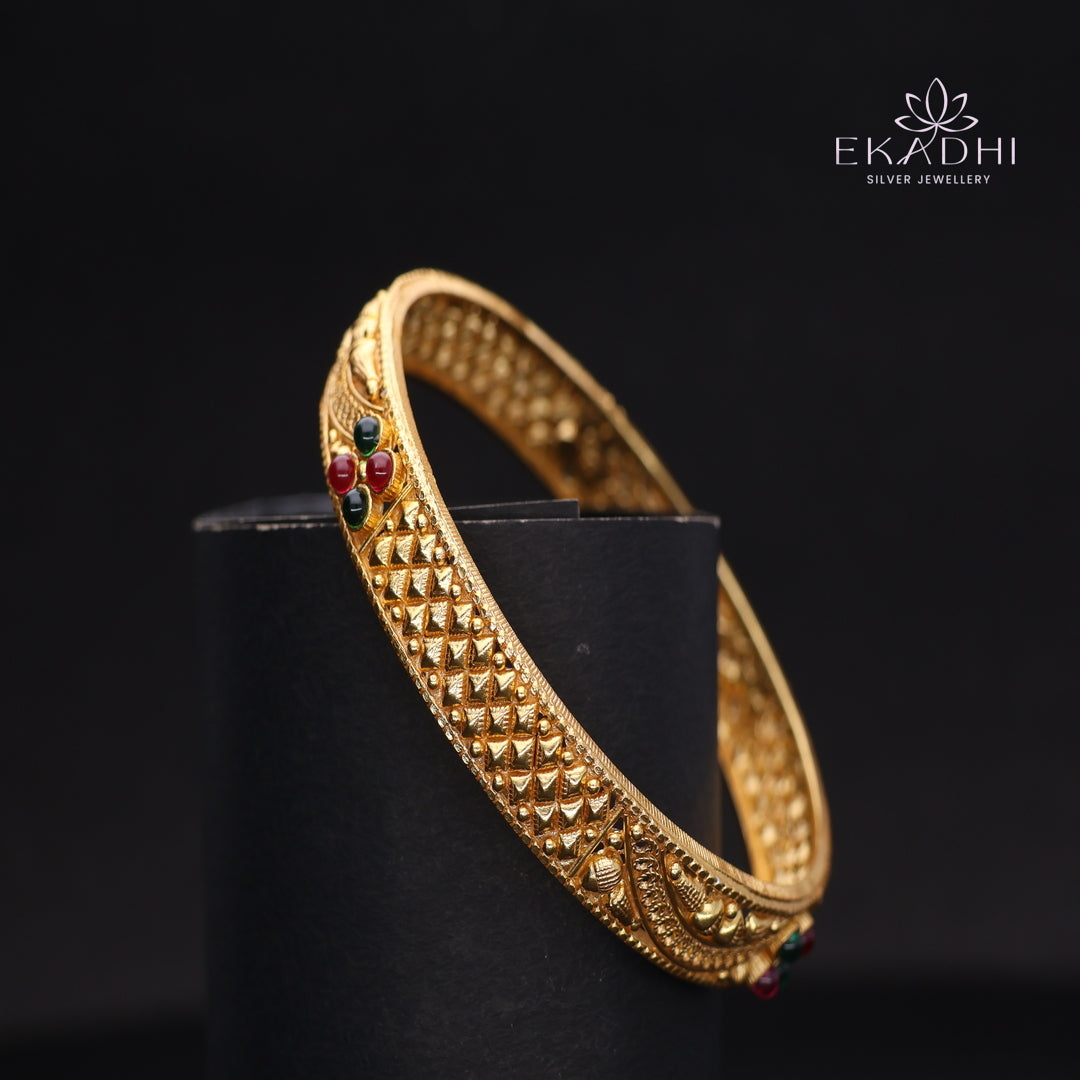 HJ14480- Traditional Nakshi Silver Bangle