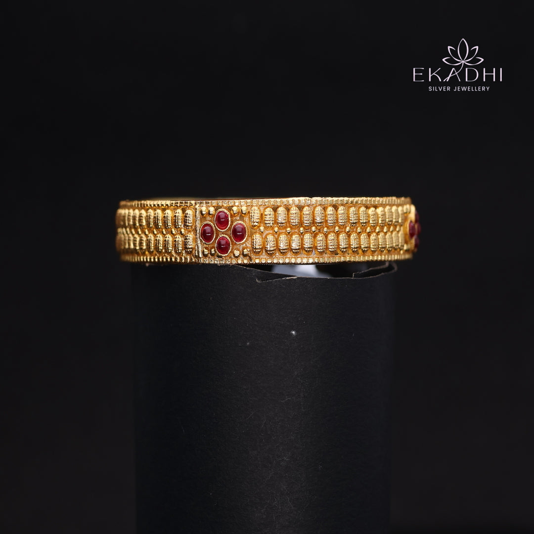 HJ14481-Traditional Nakshi Silver Bangle