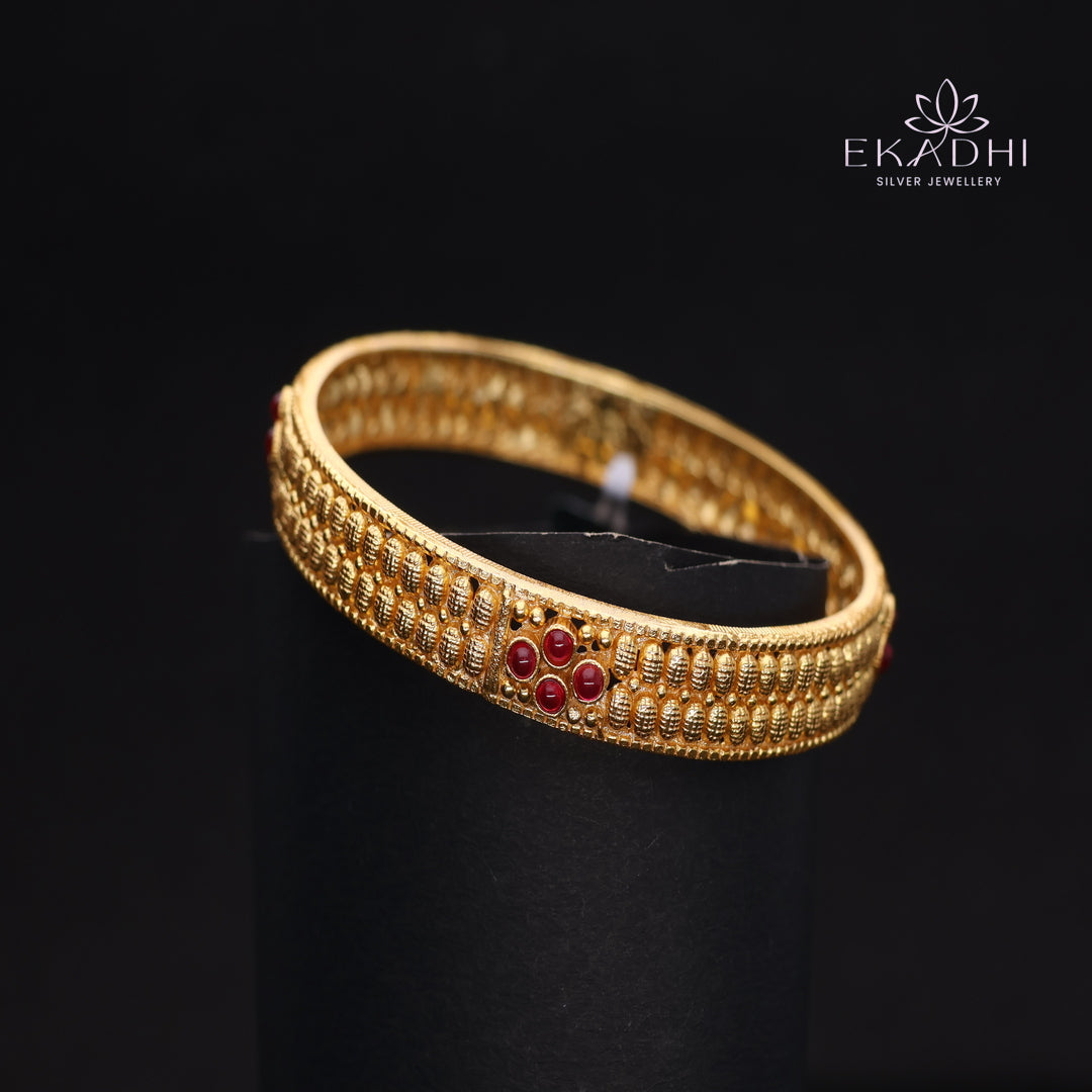 HJ14481-Traditional Nakshi Silver Bangle