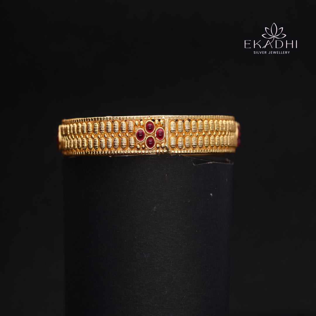 HJ14482-Traditional Nakshi Silver Bangle