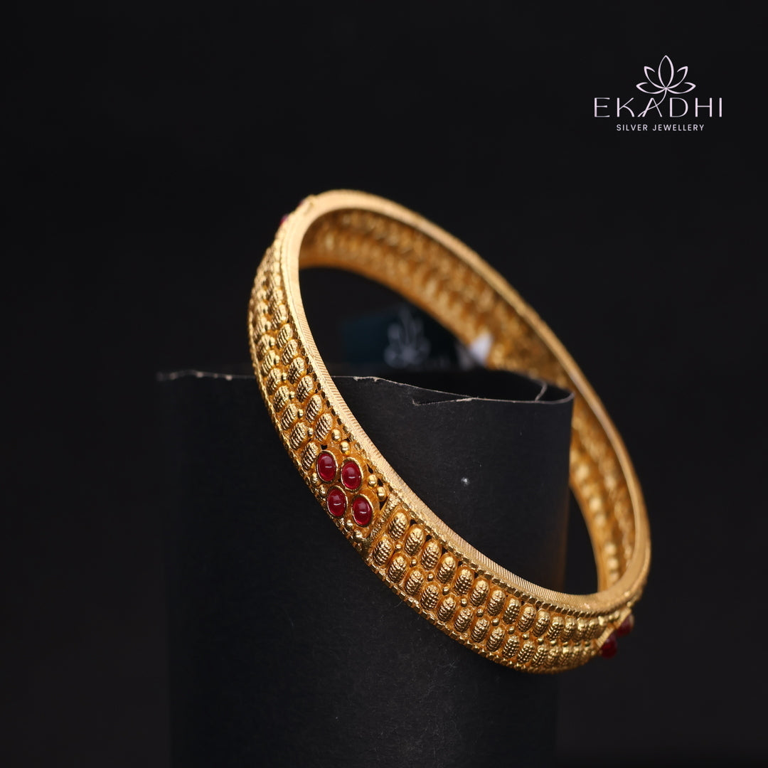 HJ14482-Traditional Nakshi Silver Bangle