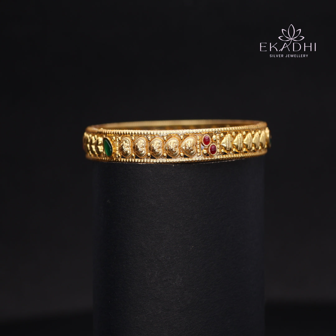 HJ14483-Traditional Nakshi Silver Bangle