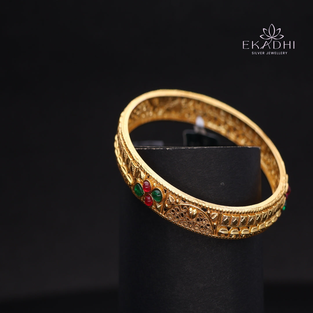 HJ14487-Traditional Nakshi Silver Bangle