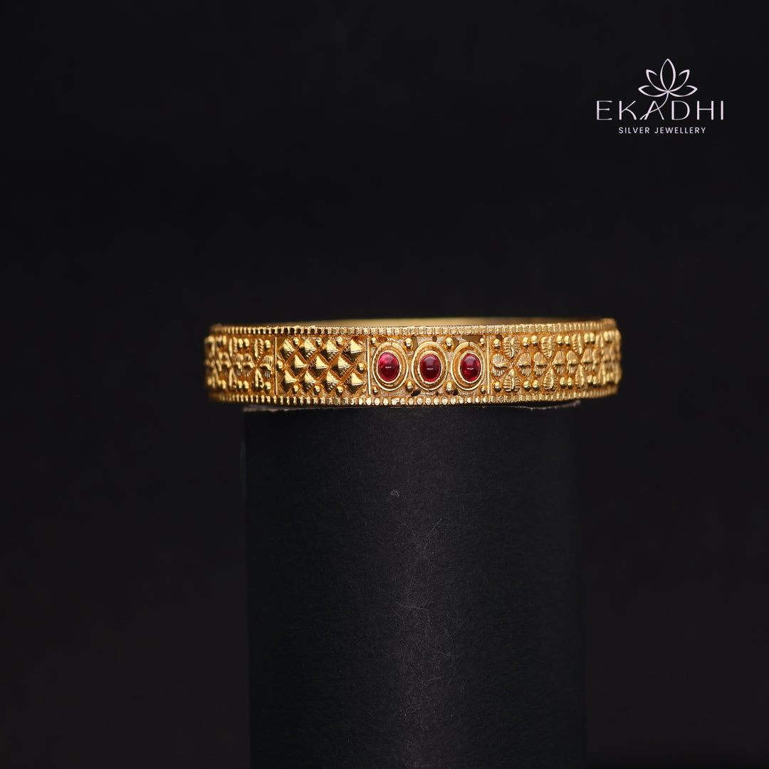 HJ14489- Traditional Nakshi Silver Bangle