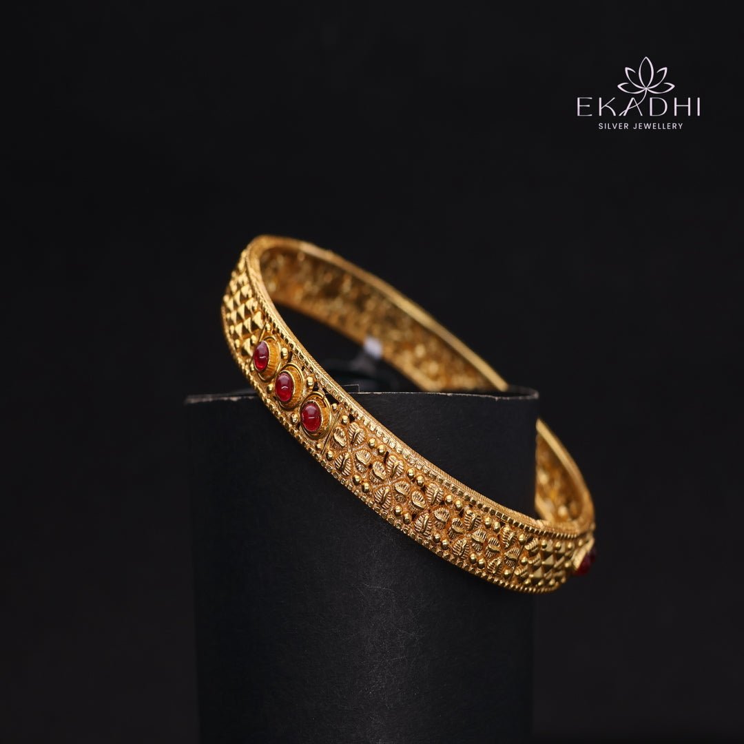 HJ14489- Traditional Nakshi Silver Bangle