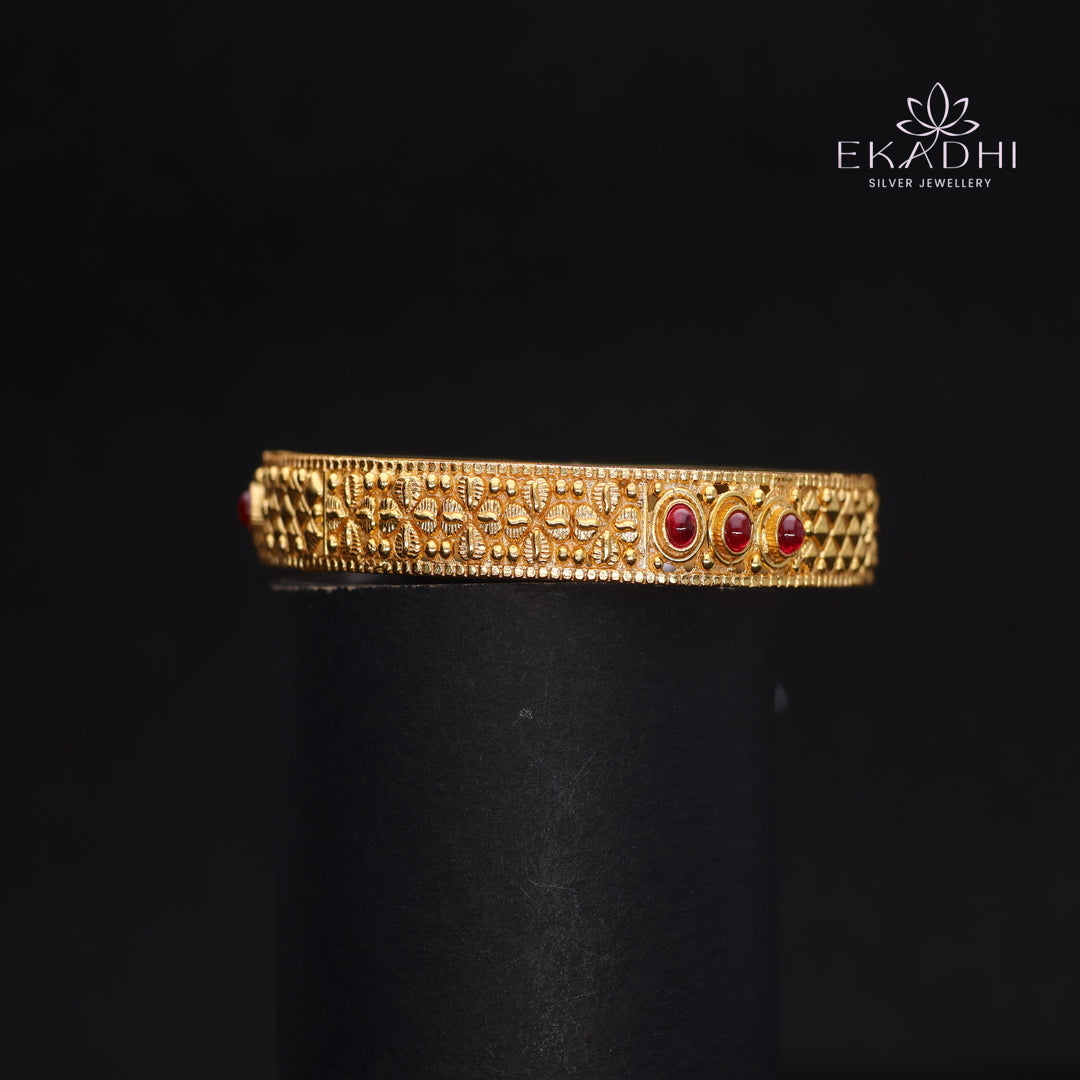 HJ14490-Traditional Nakshi Silver Bangles