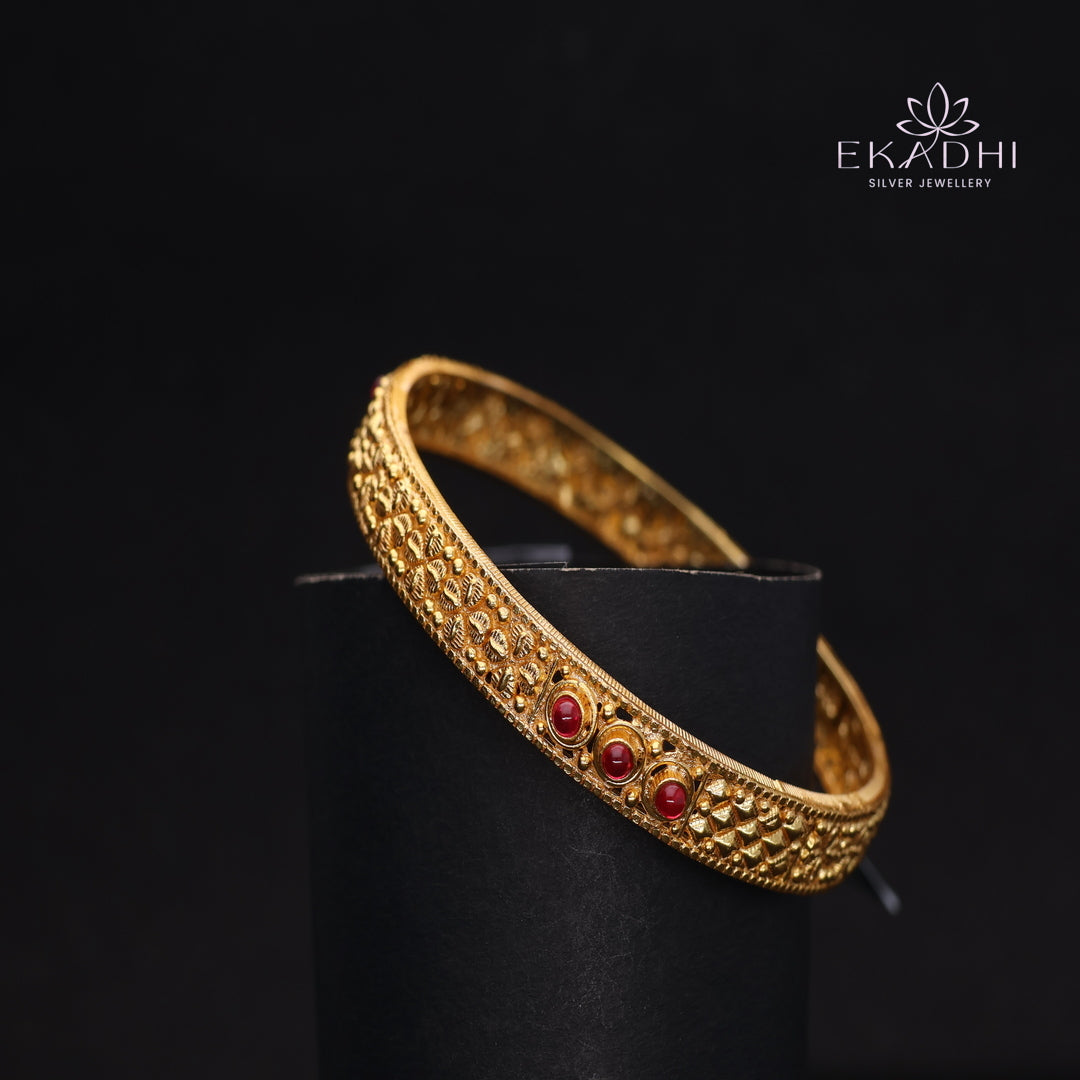 HJ14490-Traditional Nakshi Silver Bangles