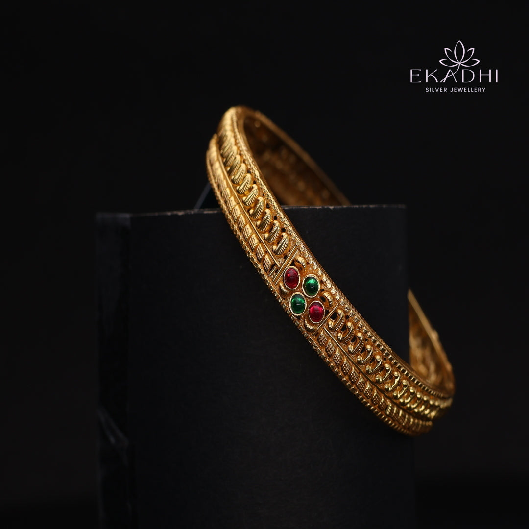 HJ14491- Traditional Nakshi Silver Bangle