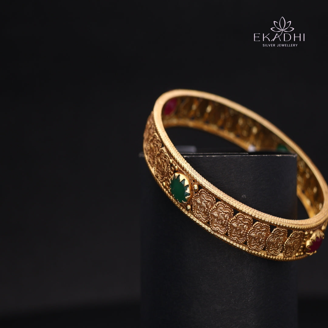 HJ14493- Traditional Nakshi Silver Bangle