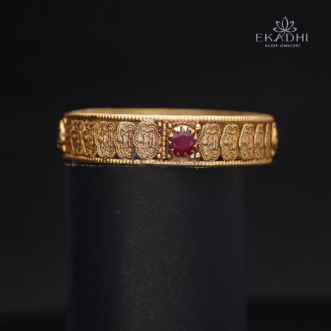 HJ14494-Traditional Nakshi Silver Bangle