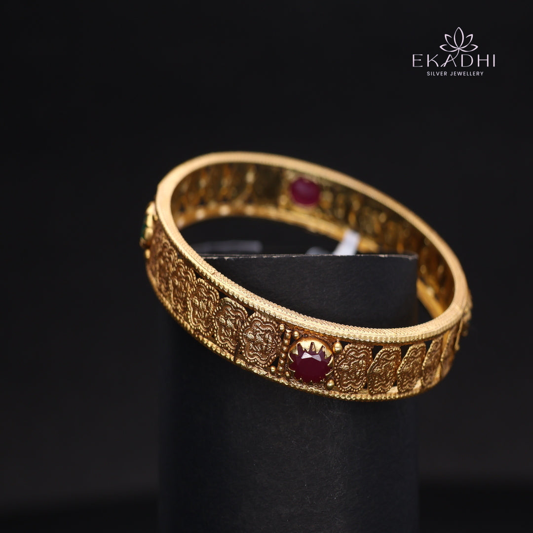 HJ14494-Traditional Nakshi Silver Bangle