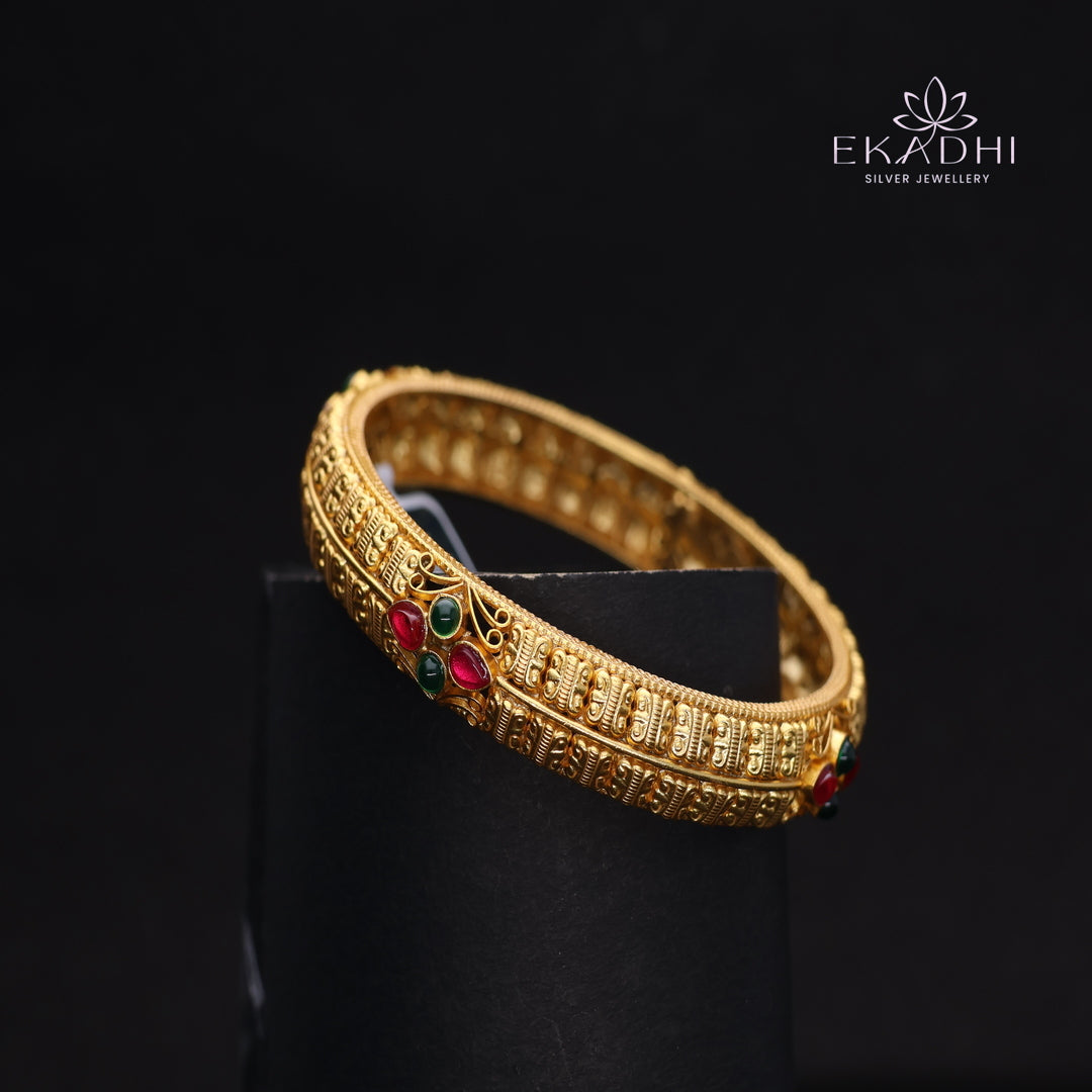 HJ14501-Traditional Nakshi Silver Bangle