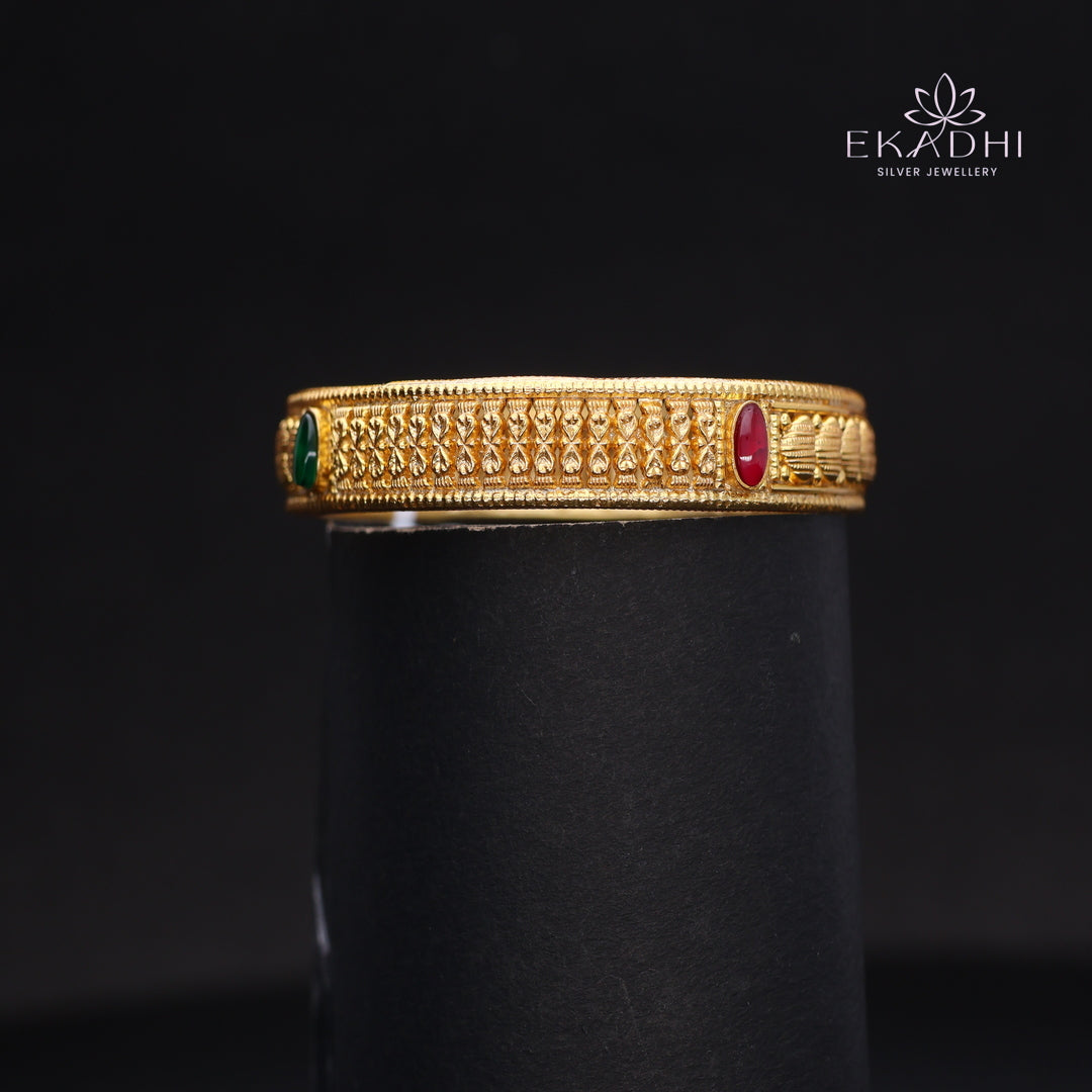 HJ14507 - Traditional Nakshi Silver Bangle