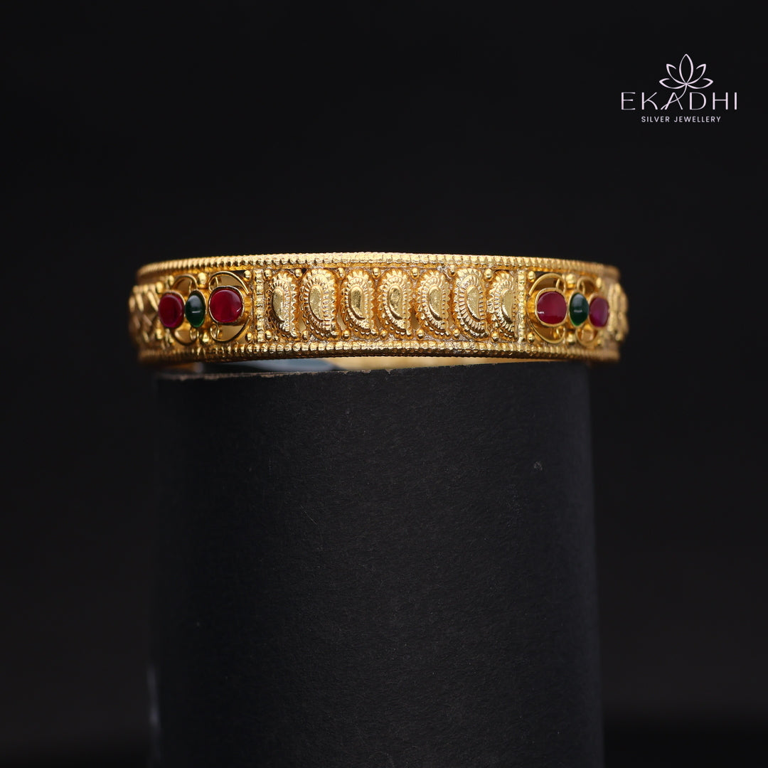 HJ14510-Traditional Nakshi Silver Bangle