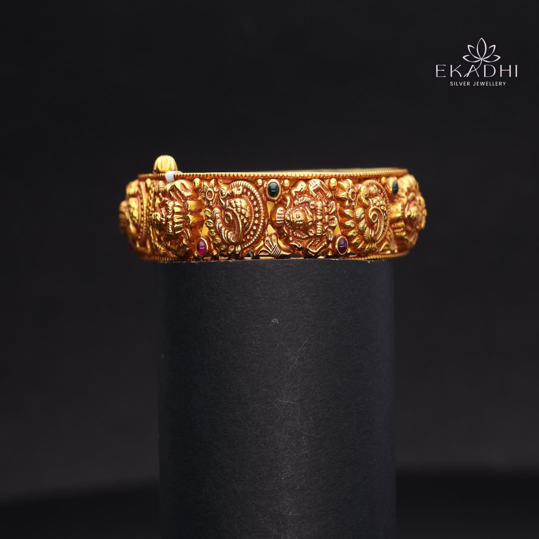 HJ14517-Traditional Nakshi Silver Bangle