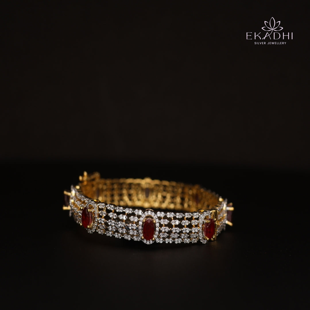 HJ14564- Premium CZ Stone Silver Bangle