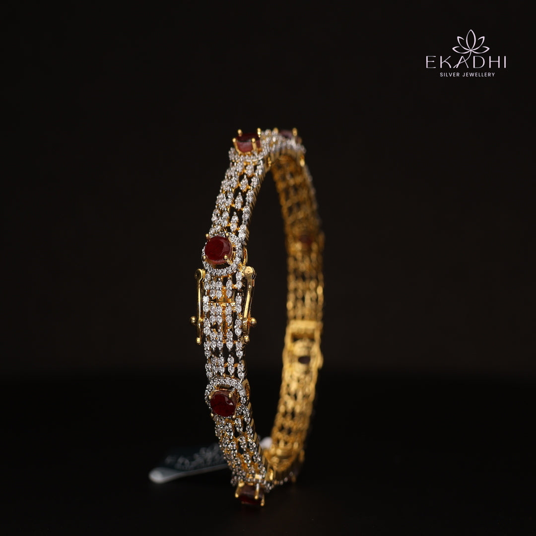 HJ14564- Premium CZ Stone Silver Bangle