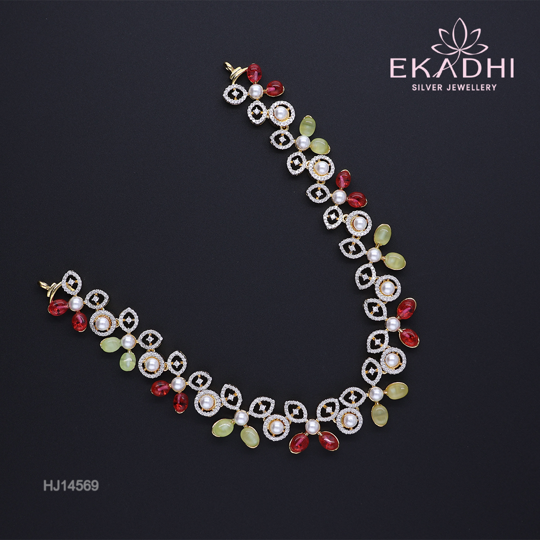 HJ14569 – Colour Stone Necklace with Elegant Design for Party Wear
