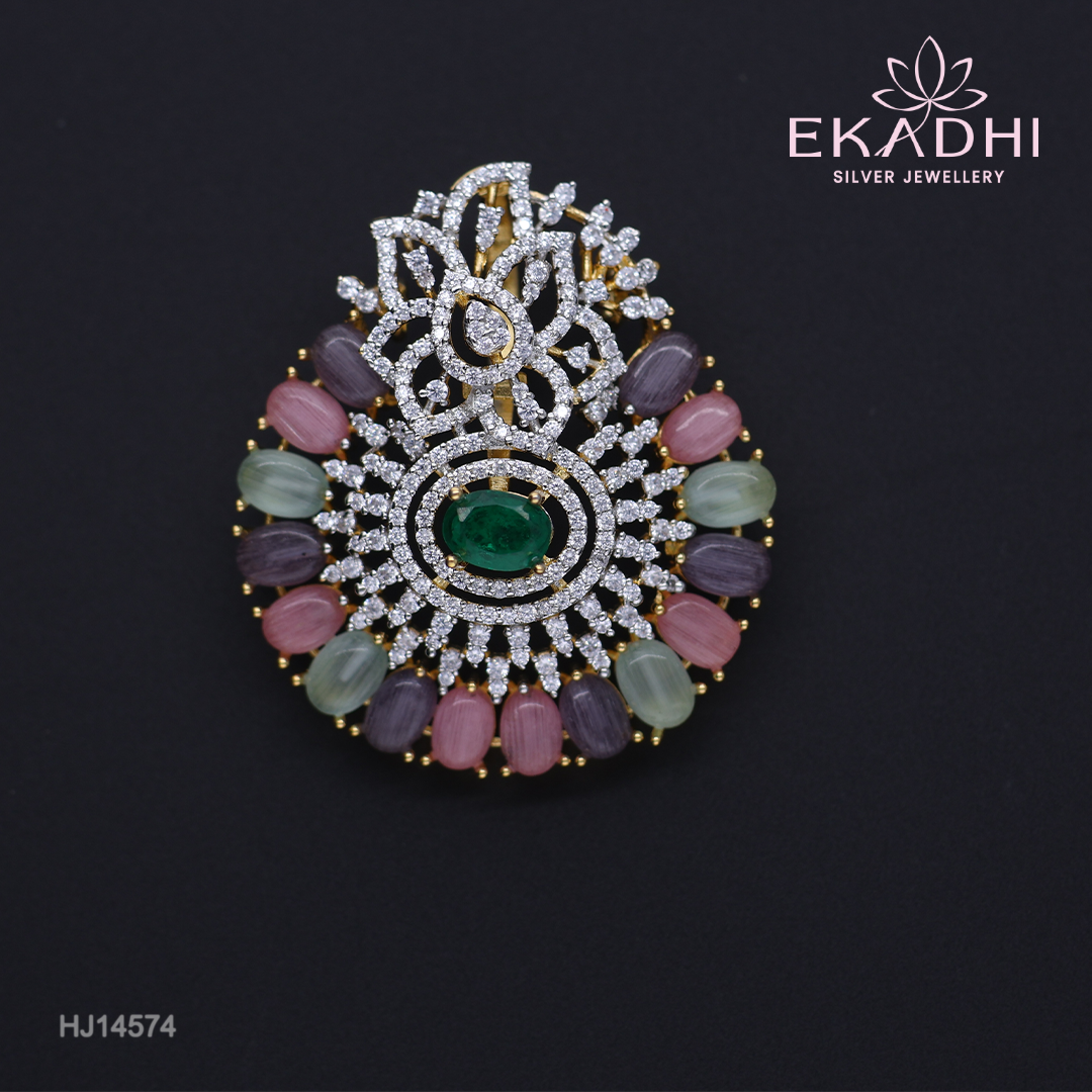 HJ14574 – Colour Stone Pendant with Multicolour Stones