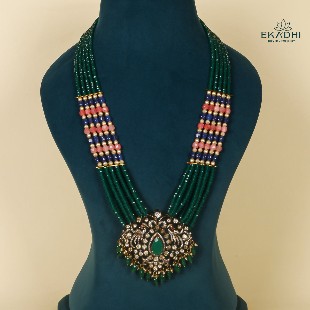 HJ15091 - VICTORIAN BEADS HARAM WITH PENDANT
