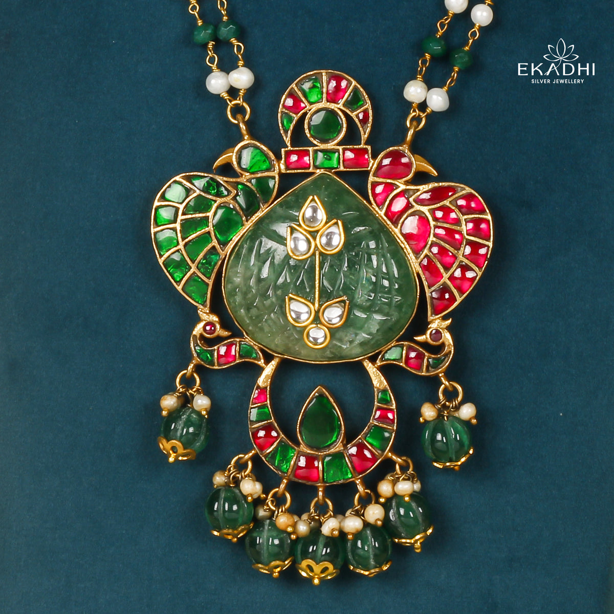 HJ26770 - KUNDAN CHAIN PENDANT