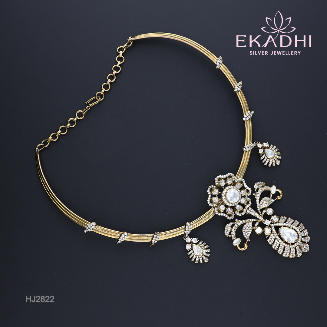 HJ2822 – Antique Hasli Victorian Necklace in South Indian Style