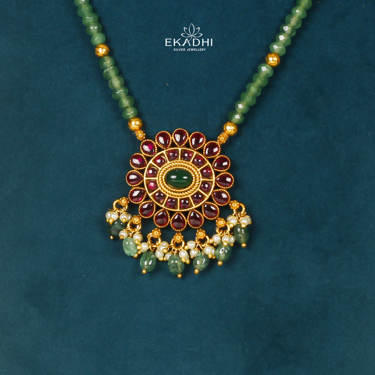HJ30326 - KUNDAN CHAIN PENDANT