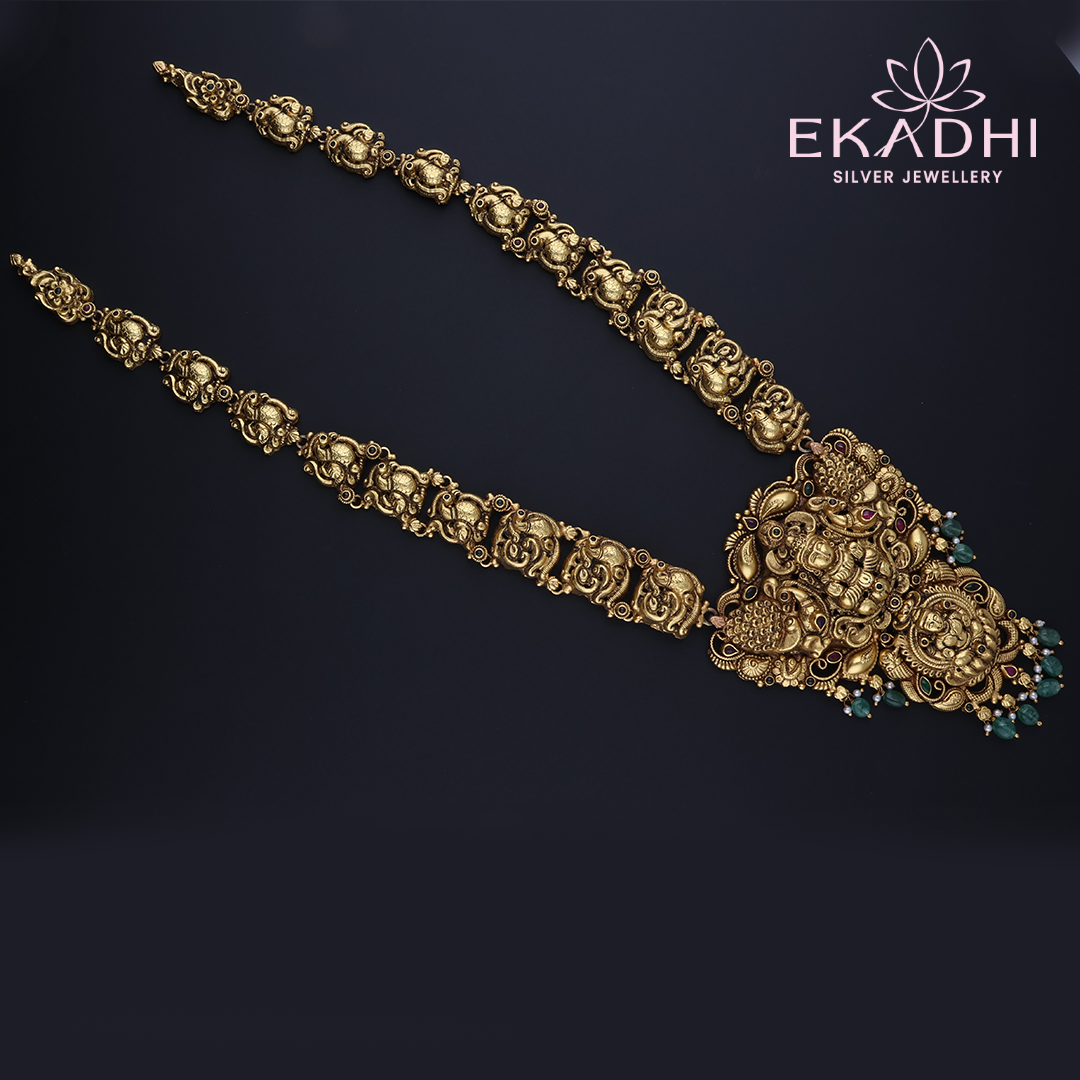 HJ3273 – Temple Inspired Nakshi Haram for Festive Occasions