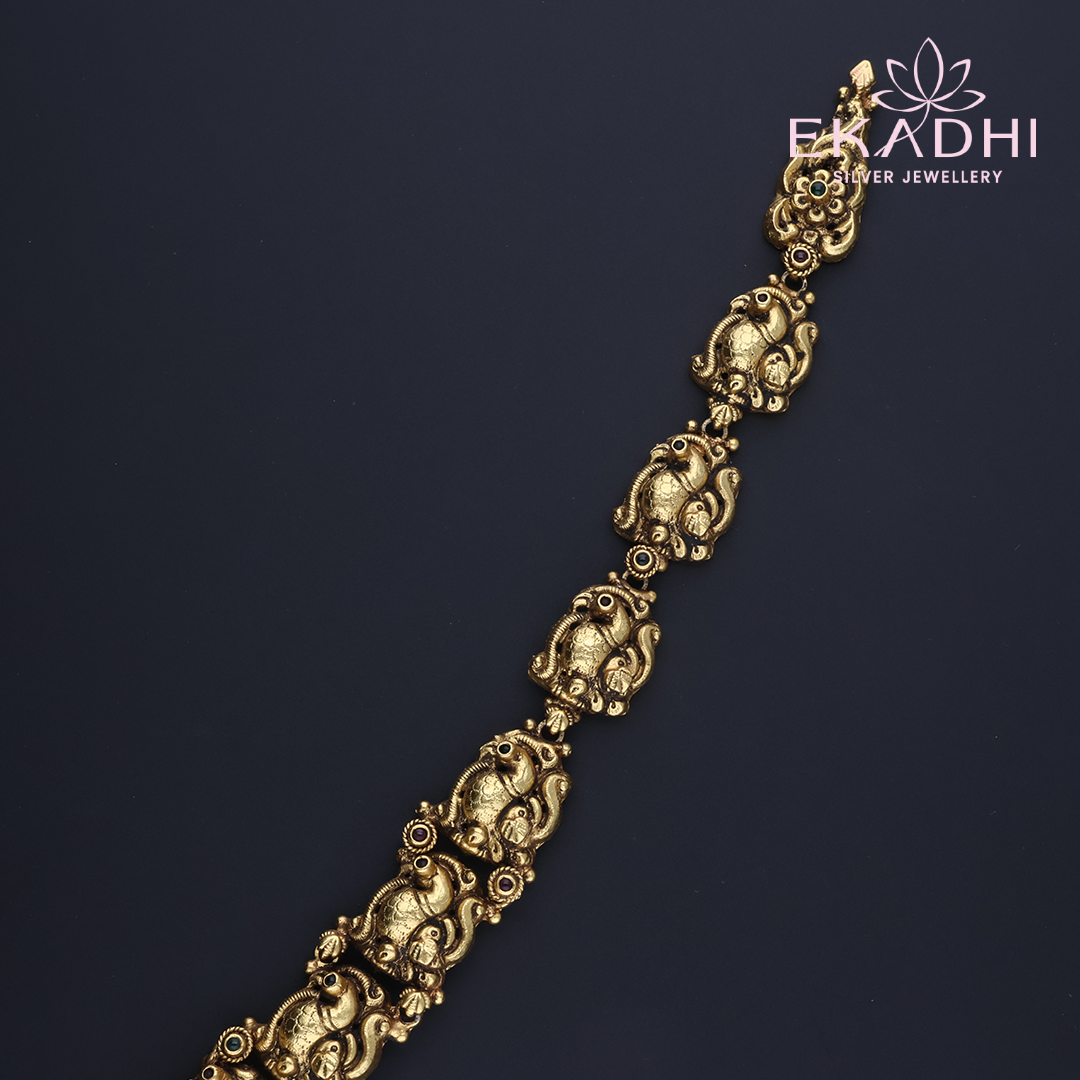 HJ3273 – Temple Inspired Nakshi Haram for Festive Occasions