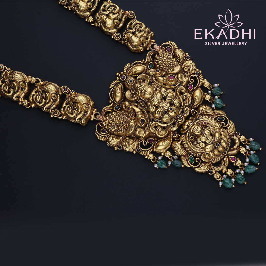 HJ3273 – Temple Inspired Nakshi Haram for Festive Occasions