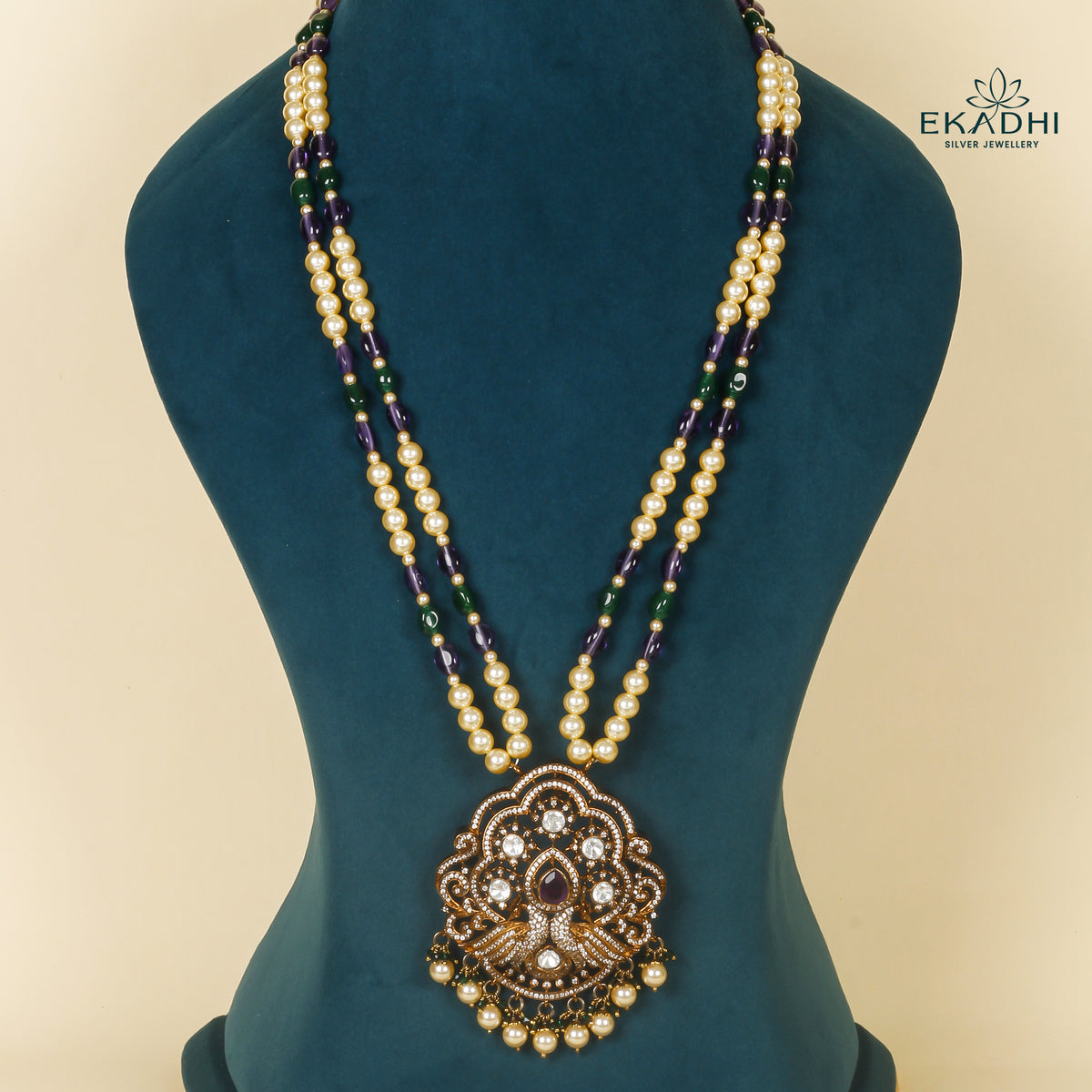 HJ33612 - VICTORIAN BEADS HARAM WITH PENDANT