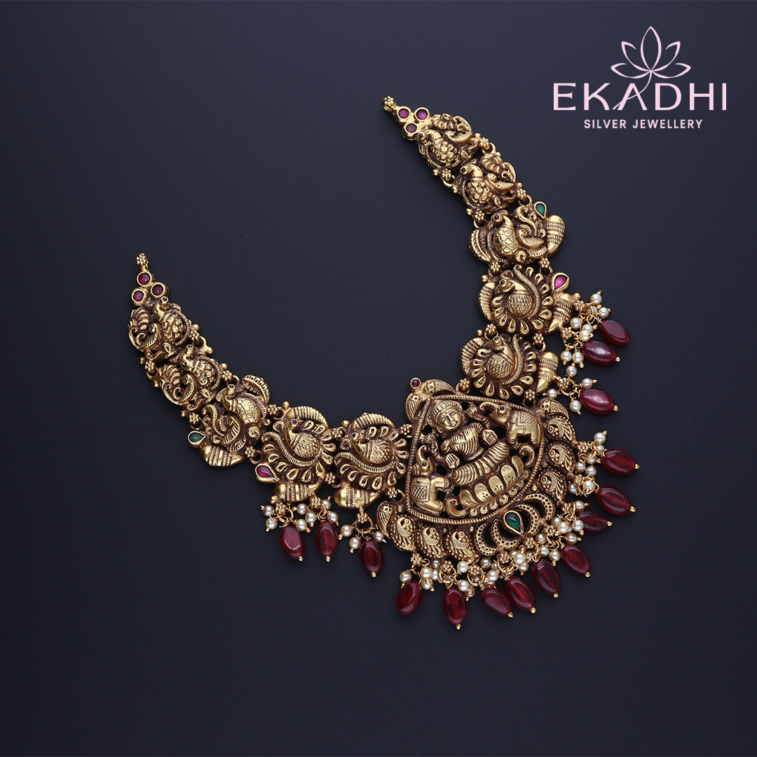 HJ3626 – Temple Necklace with Red Beads