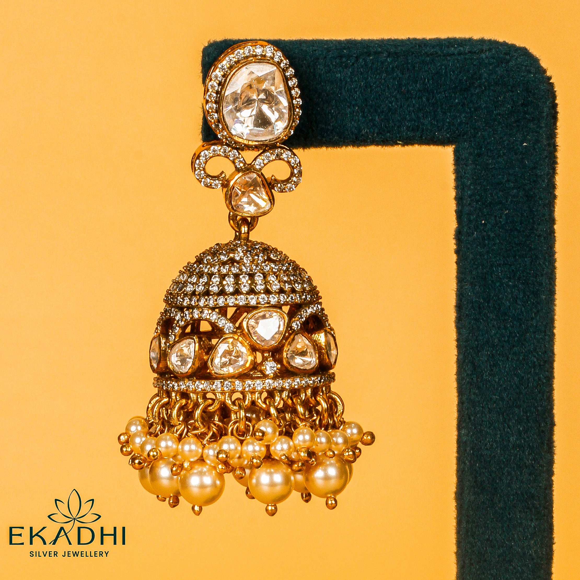 HJ37813 - MOISSANITE JHUMKA