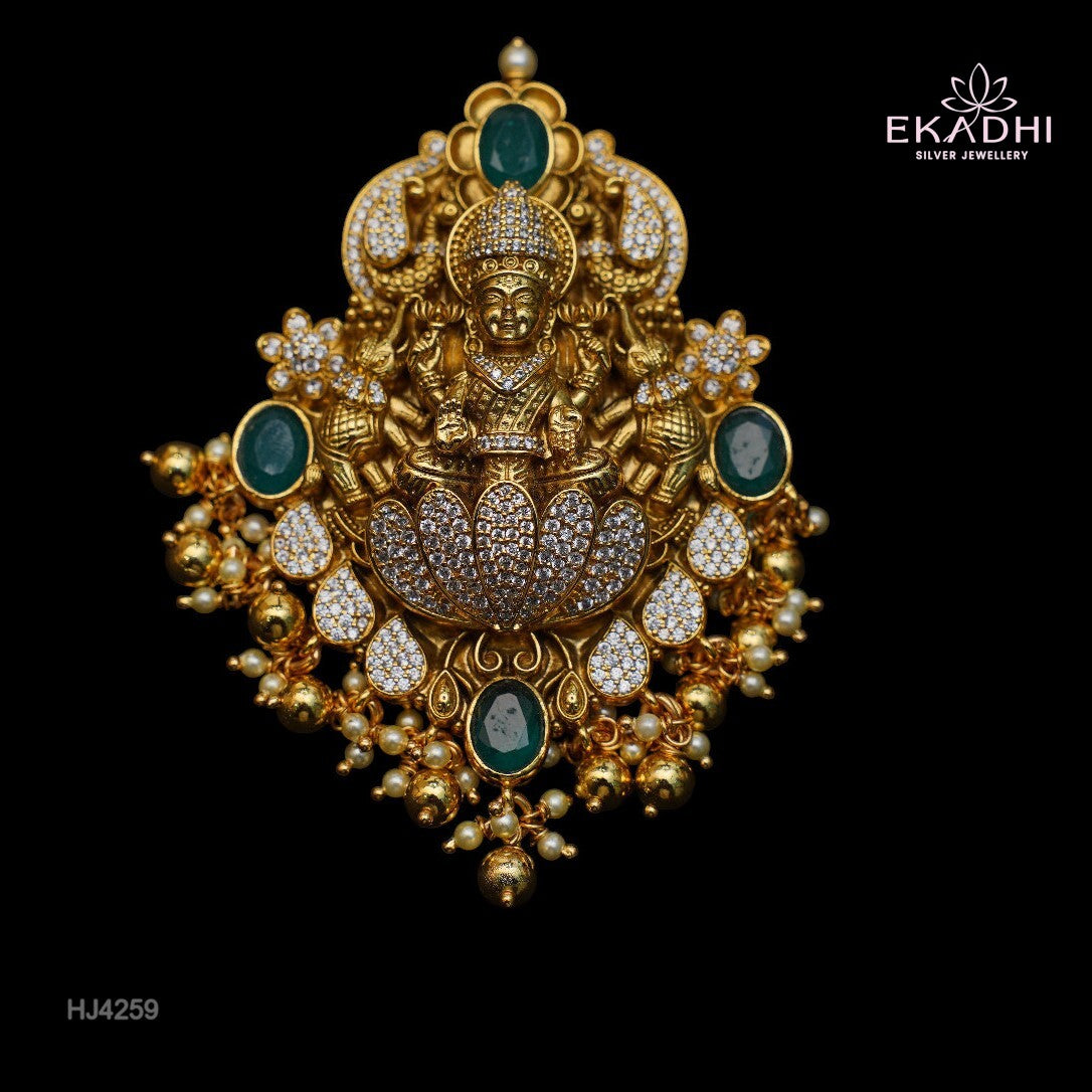 "HJ4259 – Nakshi ULW Jada Billa Featuring Goddess Lakshmi Seated on Lotus  "