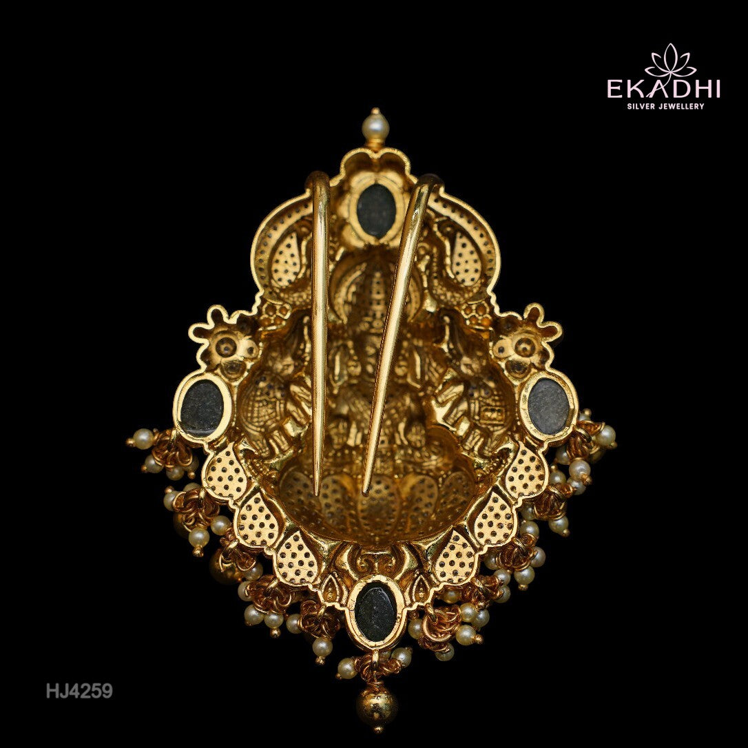 "HJ4259 – Nakshi ULW Jada Billa Featuring Goddess Lakshmi Seated on Lotus  "