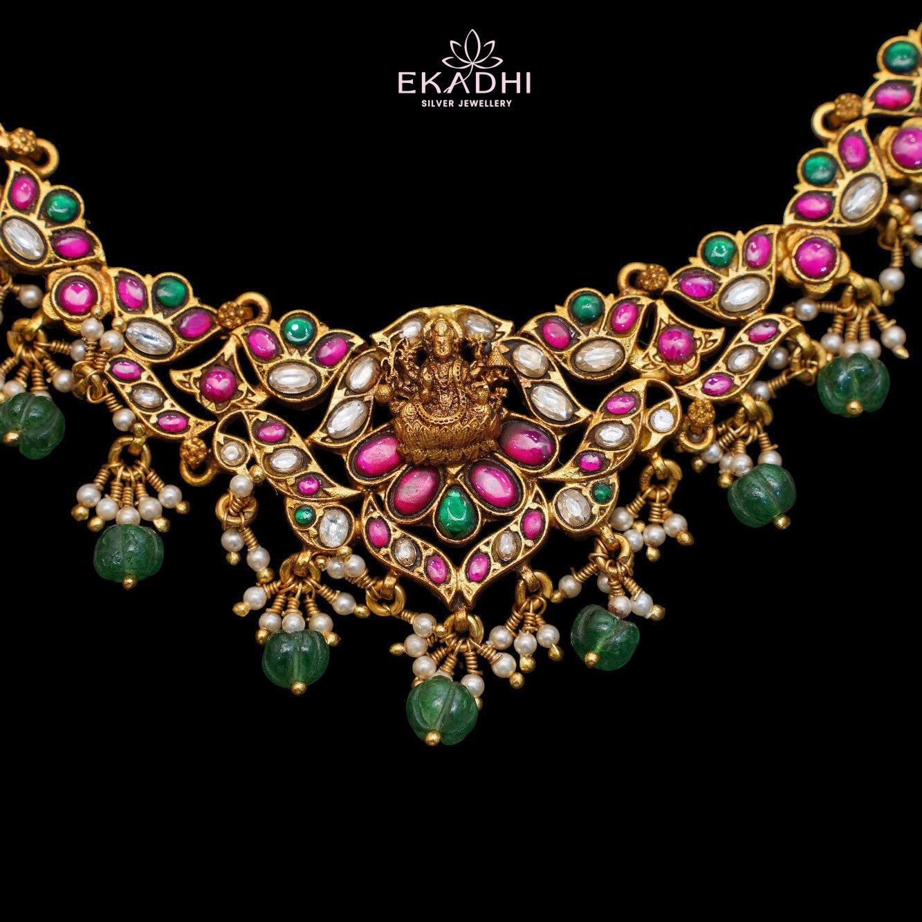 HJ6932 -  Nakshi Kundan Temple Necklace