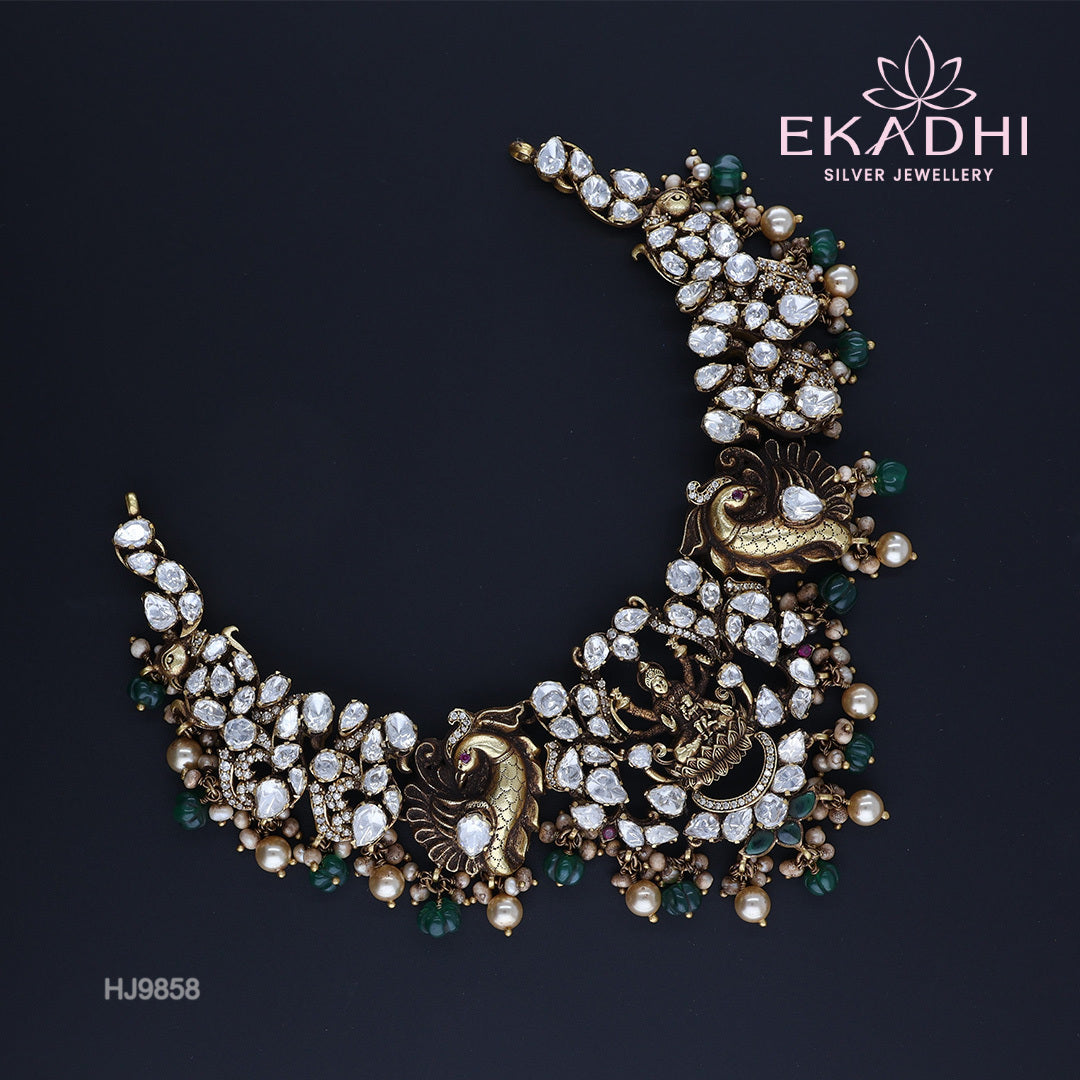 HJ9858 – Moissanite Temple Jewellery Necklace