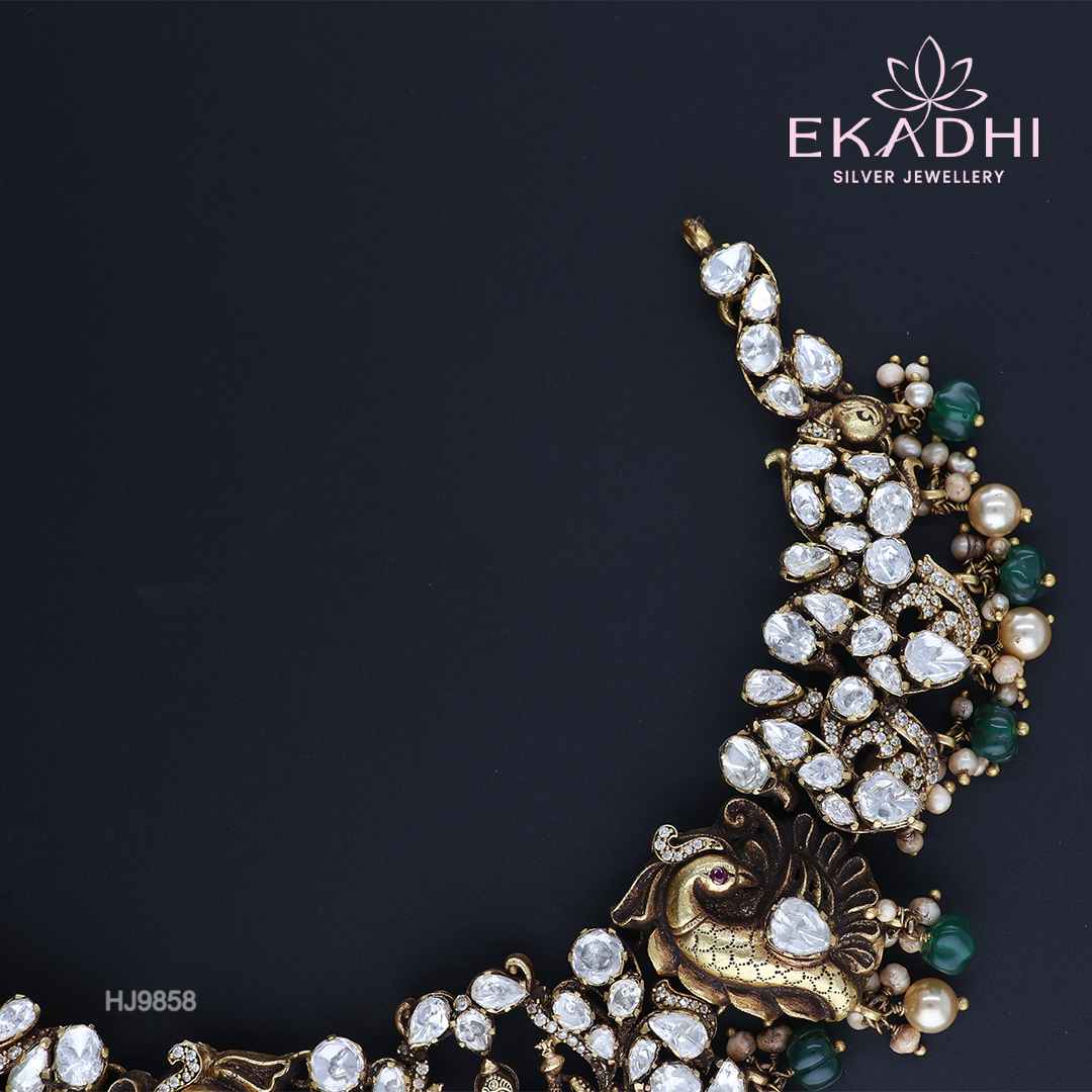 HJ9858 – Moissanite Temple Jewellery Necklace