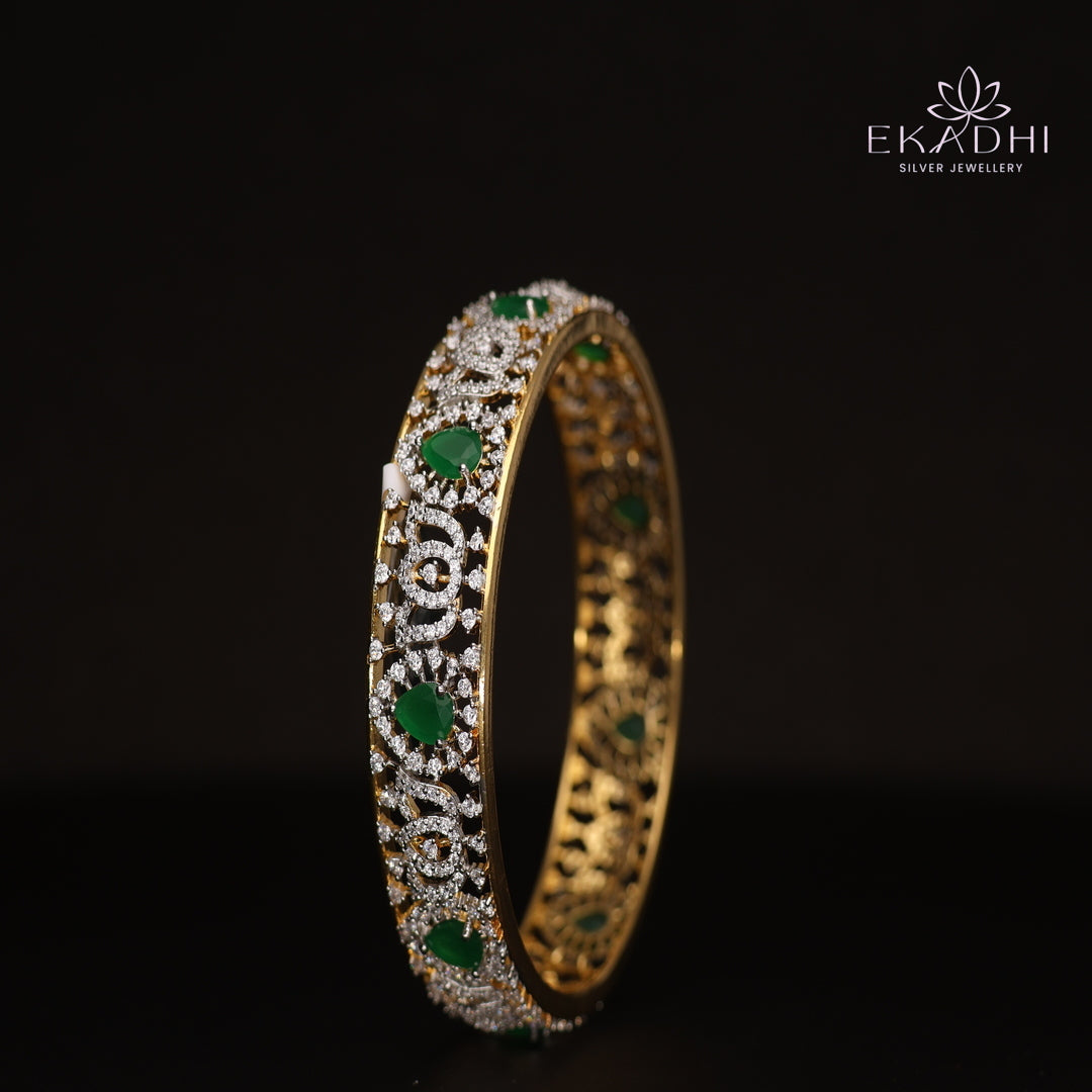 HJ10659 - Premium CZ Stone Silver Bangle